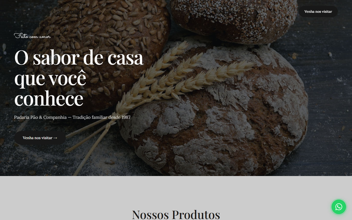 Site gerado para Padaria Pão & Companhia